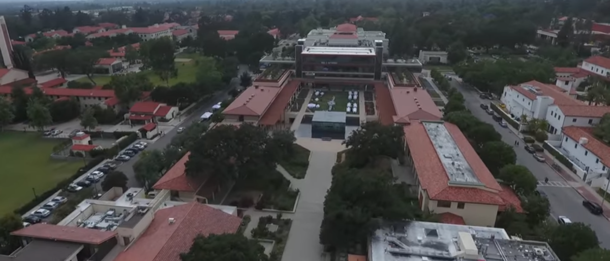 Pictured is an aerial view of Claremont McKenna College. (Photo Credit: YouTube/Claremont McKenna College)