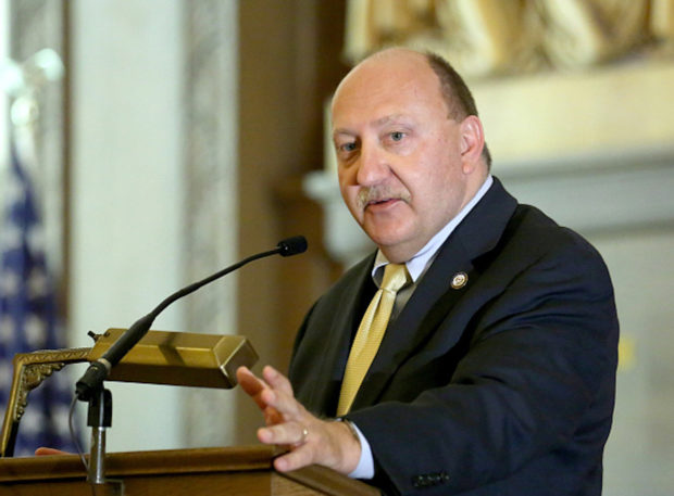 ALLENTOWN, PA - NOVEMBER 22: Ed Pawlowski, Mayor of Allentown, PA. speaks at the Lehigh Valley Conference Of Churches #RefugeesWelcome Thanksgiving In Allentown, PA on November 22, 2015 in Allentown, Pennsylvania. (Photo by Paul Zimmerman/Getty Images for MoveOn.org)
