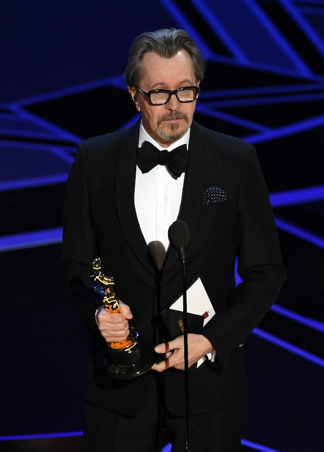 HOLLYWOOD, CA - MARCH 04: Actor Gary Oldman accepts Best Actor for 'Darkest Hour' onstage during the 90th Annual Academy Awards at the Dolby Theatre at Hollywood & Highland Center on March 4, 2018 in Hollywood, California. (Photo by Kevin Winter/Getty Images)