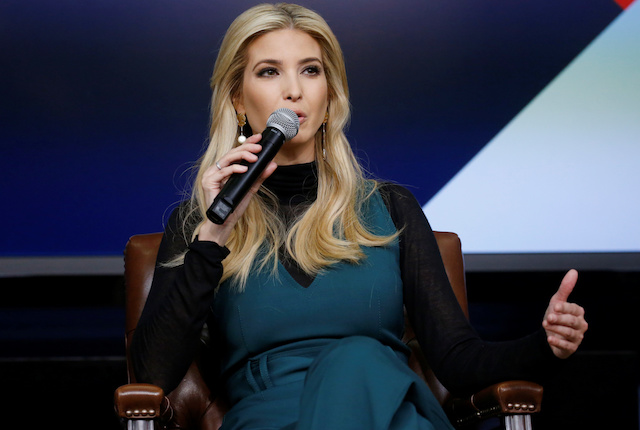 White House senior advisor Ivanka Trump speaks during a forum called Generation Next at the Eisenhower Executive Office Building in Washington, U.S., March 22, 2018. REUTERS/Leah Millis