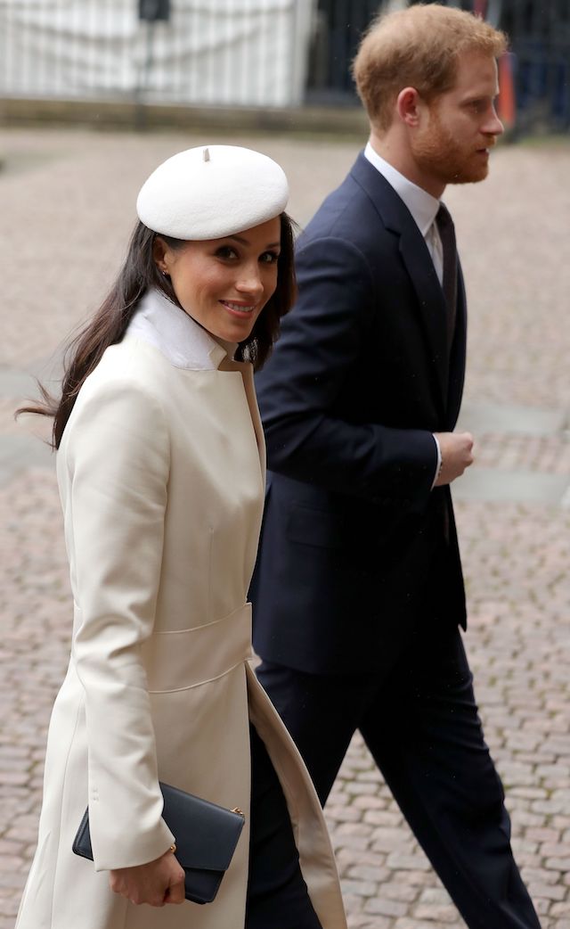 Britain's Prince Harry (R) and his fiancee US actress Meghan Markle attend a Commonwealth Day Service at Westminster Abbey in central London, on March 12, 2018. Britain's Queen Elizabeth II has been the Head of the Commonwealth throughout her reign. Organised by the Royal Commonwealth Society, the Service is the largest annual inter-faith gathering in the United Kingdom. / AFP PHOTO / Daniel LEAL-OLIVAS (Photo credit should read DANIEL LEAL-OLIVAS/AFP/Getty Images)
