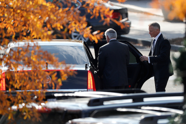 Secretary of State Rex Tillerson departs after meetings with President Donald Trump at the White House in Washington, November 30, 2017. REUTERS/Jonathan Ernst