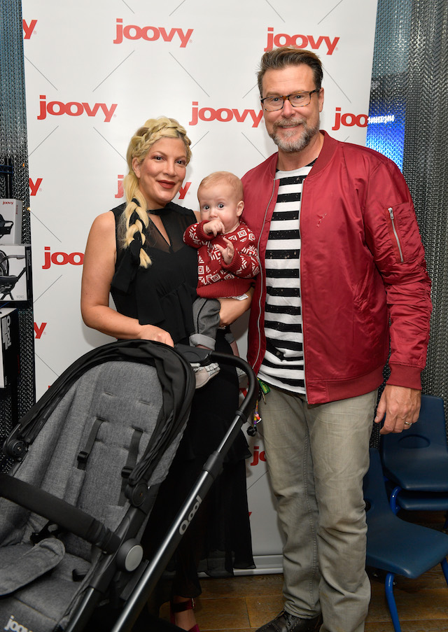 WEST HOLLYWOOD, CA - DECEMBER 02: Tori Spelling (L) Dean McDermott (R) and their son at the 7th Annual Santa's Secret Workshop benefiting LA Family Housing at Andaz on December 2, 2017 in West Hollywood, California. (Photo by Matt Winkelmeyer/Getty Images for Santa's Secret Workshop 2017)