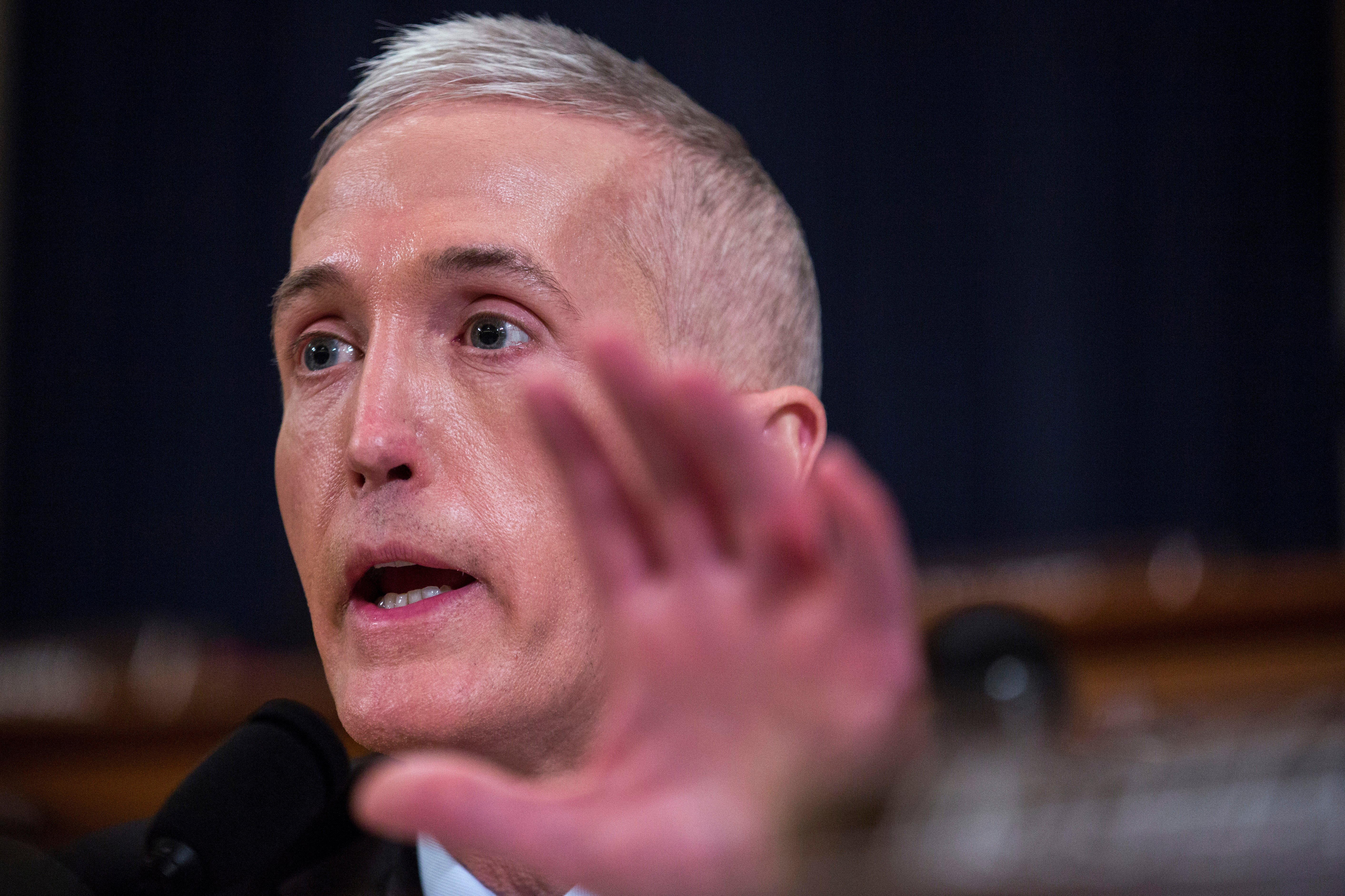 WASHINGTON, D.C. - MARCH 20: Rep. Trey Gowdy (R-SC) speaks a House Permanent Select Committee on Intelligence hearing concerning Russian meddling in the 2016 United States election, on Capitol Hill, March 20, 2017 in Washington, DC. While both the Senate and House Intelligence committees have received private intelligence briefings in recent months, Monday's hearing is the first public hearing on alleged Russian attempts to interfere in the 2016 election. (Photo by Zach Gibson/Getty Images)