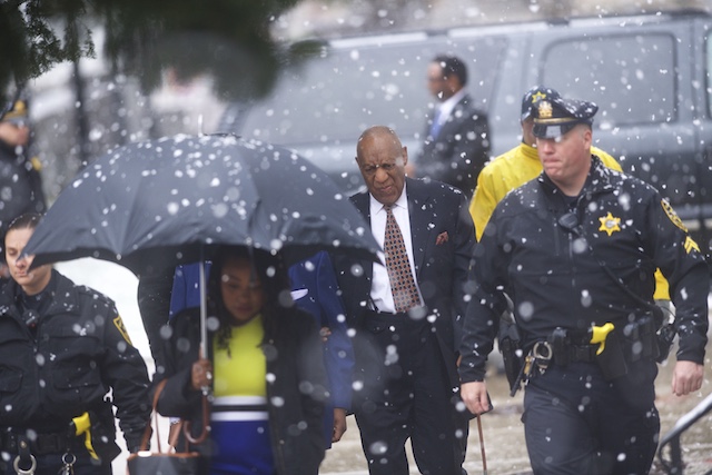 NORRISTOWN, PA - APRIL 2: Bill Cosby arrives at the Montgomery County Courthouse before jury selection in his sexual assault retrial April 2, 2018 in Norristown, Pennsylvania. A former Temple University employee alleges that the entertainer drugged and molested her in 2004 at his home in suburban Philadelphia. More than 40 women have accused the 80 year old entertainer of sexual assault. (Photo by Mark Makela/Getty Images)
