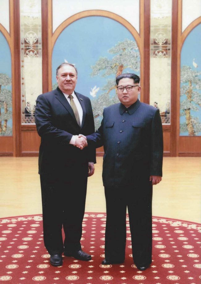 Mike Pompeo meets with Kim Jong Un in North Korea during Easter weekend in 2018. (Photo: The White House)