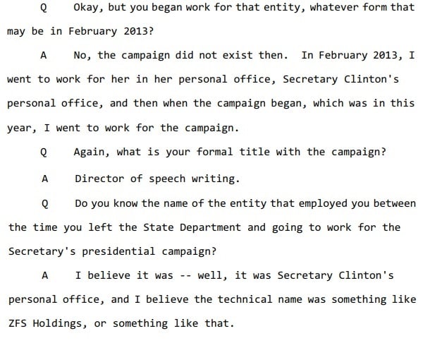 Clinton Speechwriter Testimony (SOURCE: U.S. Government Publishing Office/Screenshot)