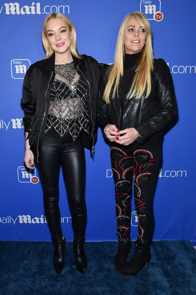Lindsay Lohan (L) and Dina Lohan attend DailyMail.com & DailyMailTV Holiday Party with Flo Rida on December 6, 2017 at The Magic Hour in New York City. (Photo by Slaven Vlasic/Getty Images for Daily Mail)