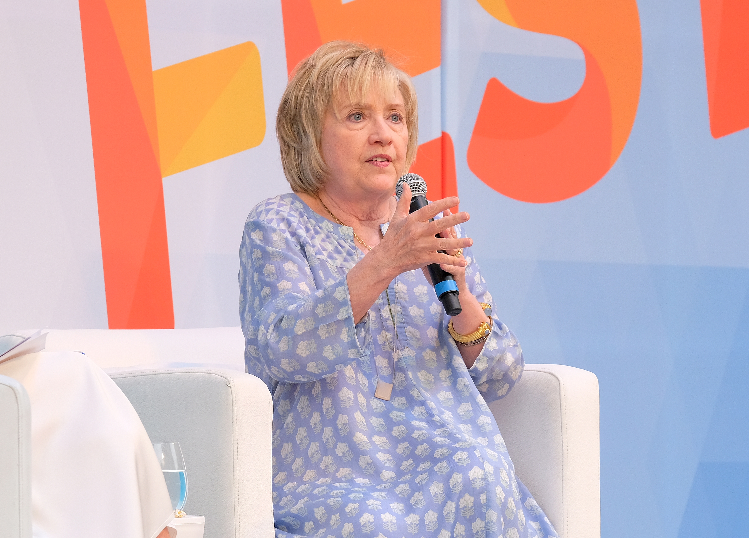 Hillary Clinton speaks onstage during OZY Fest 2018 at Rumsey Playfield, Central Park on July 21, 2018 in New York City. (Photo by Matthew Eisman/Getty Images for Ozy Media)