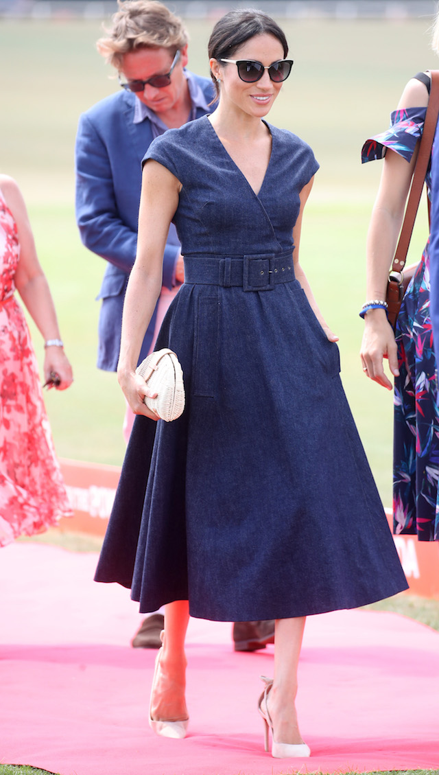 Meghan Duchess of Sussex arrives for the Sentebale Polo 2018 held at the Royal County of Berkshire Polo Club on July 26, 2018 in Windsor, England. (Photo by Chris Jackson/Getty Images)
