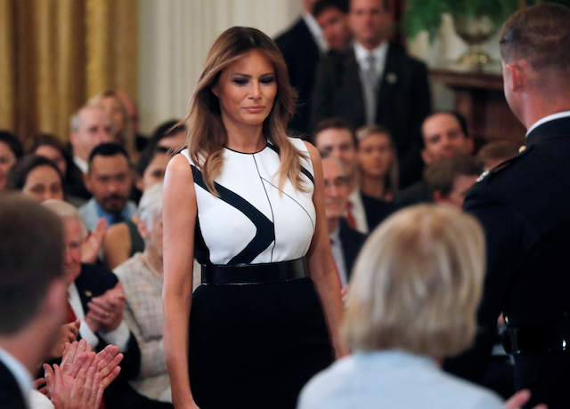 U.S. first lady Melania Trump is seen before U.S. President Donald Trump introduces his Supreme Court nominee in the East Room of the White House in Washington, U.S., July 9, 2018. REUTERS/Jim Bourg 