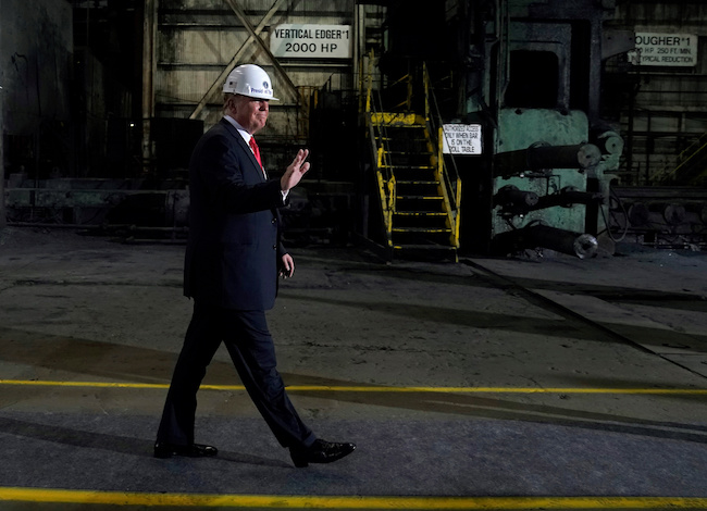 President Donald Trump tours the Granite City Works hot strip steel mill in Granite City, Illinois, July 26, 2018. REUTERS/Joshua Roberts