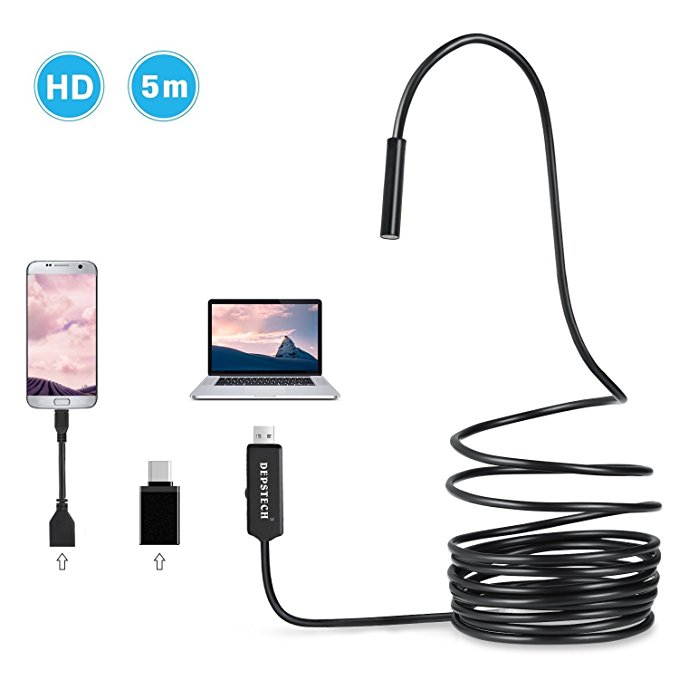 Normally $22, this USB endoscope is 25 percent off with the code (Photo via Amazon)
